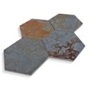 Ver imagem 2 de Revestimento Pedra Natural Piato Esagonale 15x17cm Aronne Cinza/Ferrugem