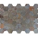 Ver imagem 1 de Revestimento Pedra Natural Piato Esagonale 15x17cm Aronne Cinza/Ferrugem