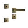 Kit Trio de Fechadura Tetra Chave 800/35 Roseta Quadrada Rq1 Antique 40mm com 2 Auxiliares Stam - 1