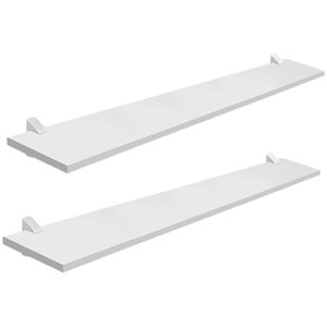 Kit com 2 Prateleira Estante Mdf Branca 20x100