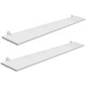 Kit com 2 Prateleira Estante Mdf Branca 20x100 - 1