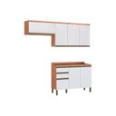 Ver imagem 1 de Cozinha Modulada Ronipa Chardonnay 3 Peças (2 Armários + 1 Balcão) C3P01 Castanho/Branco