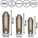 Ver imagem 3 de Luminária de Chão MDF PENEDO:Marrom/Kit com 3 - 90x20cm, 75x20cm e 60x20cm