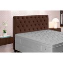 Ver imagem 1 de Painel de Cama Box Estofada Casal Embaixatriz Plus Suede Marrom Chocolate - Simbal