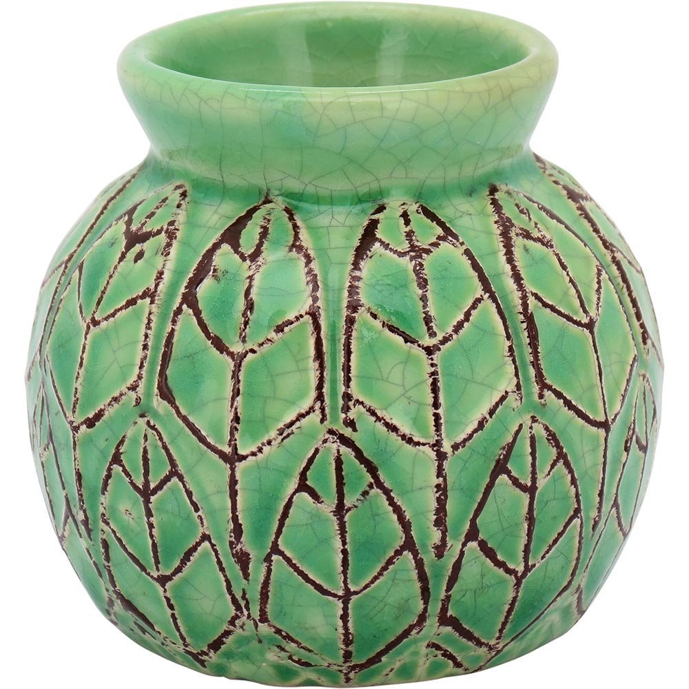 Vaso Cerâmica Verde Crispin 8X8X8Cm NH