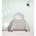 Ver imagem 1 de Cabeceira Provençal Solteiro Deluxe Veludo Off White Tachas