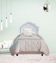 Ver imagem 1 de Cabeceira Provençal Solteiro Deluxe Veludo Off White Tachas