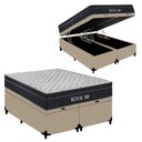 Ver imagem 2 de Kit Cama Box Baú Queen Royal Air Molas Ensacadas Madeira Bege Royal