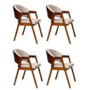 Ver imagem 6 de Kit 4 Cadeiras Sala de Jantar Premium com Braço Madeira Maciça Movellu Home