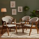 Ver imagem 1 de Kit 4 Cadeiras Sala de Jantar Premium com Braço Madeira Maciça Movellu Home