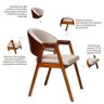 Kit 4 Cadeiras Sala de Jantar Premium com Braço Madeira Maciça Movellu Home - 4