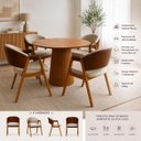 Ver imagem 1 de Kit 4 Cadeiras Sala de Jantar Premium com Braço Madeira Maciça Movellu Home