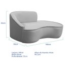 Ver imagem 3 de Divã Recamier Curvo Sala de Estar Recepção Marrocos 180cm Lado Direito Linho