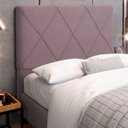Ver imagem 2 de Cabeceira Cama Box Casal King Size Mel 195cm com Frame Veludo Rosê - Abmaza