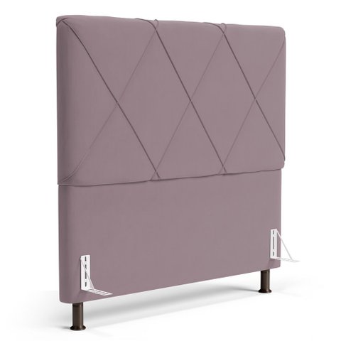 Cabeceira Cama Box Casal King Size Mel 195cm com Frame Veludo Rosê - Abmaza