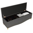 Ver imagem 6 de Cabeceira e Calçadeira Baú Cama Box Casal King Size Belize 195cm Linho Grafite - Desk Design