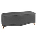 Ver mais imagens de Cabeceira e Calçadeira Baú Cama Box Casal King Size Belize 195cm Linho Grafite - Desk Design