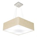 Ver imagem 3 de Lustre Pendente Quadrado Md-4137 Cúpula em Tecido 15/70x70cm Rustico Bege - Bivolt
