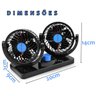 Ventilador Automotivo Duplo Carro Caminhao Van Kombi 12v 2 Velocidades Ajustavel Verao Sol Calor Dia - 2