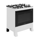 Ver imagem 2 de Fogão de Piso 5 Bocas Premium Glass Branco com Tripla Chama e Mesa de Vidro - Realce