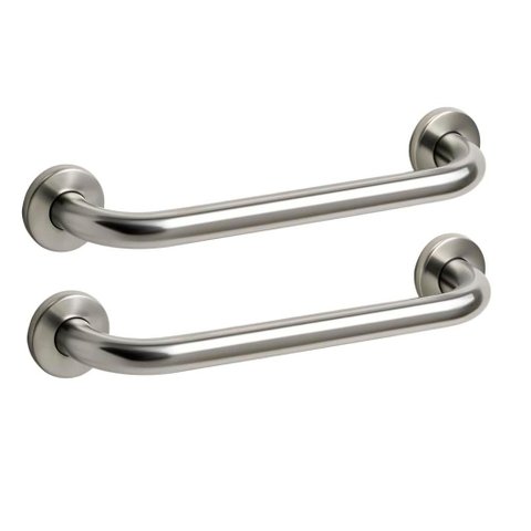 02 Barras de Apoio 60cm Aço Inoxidável Polido Barra de Apoio para Box Banheiro Idoso Premium