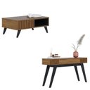 Ver imagem 1 de Mesa de Centro Jeri Noce Milano Preto Acetinado com Aparador para Sala Riviera Noce Milano – Colibri