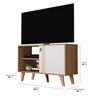 Rack Sevilha 90cm para Tv com 1 Porta Nicho e Pés de Polipropileno - Offwhite/nature - 6