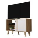 Ver imagem 4 de Rack Sevilha 90cm para Tv com 1 Porta Nicho e Pés de Polipropileno - Offwhite/nature