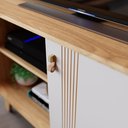 Ver imagem 3 de Rack Sevilha 90cm para Tv com 1 Porta Nicho e Pés de Polipropileno - Offwhite/nature