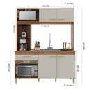 Ver imagem 4 de Armário de Cozinha Compacta Fidelitá Xangai 160cm 4 Portas 1 Gaveta sem Tampo e Fundo Freijó/off-