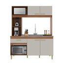 Ver imagem 2 de Armário de Cozinha Compacta Fidelitá Xangai 160cm 4 Portas 1 Gaveta sem Tampo e Fundo Freijó/off-