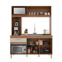 Ver imagem 3 de Armário de Cozinha Compacta Fidelitá Xangai 160cm 4 Portas 1 Gaveta sem Tampo e Fundo Freijó/off-