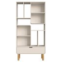 Ver imagem 1 de Estante Livreiro 1 Gaveta 180x90 Cm Pes Madeira Maciça 28107 Off White Artesano