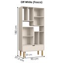Ver imagem 2 de Estante Livreiro 1 Gaveta 180x90 Cm Pes Madeira Maciça 28107 Off White Artesano