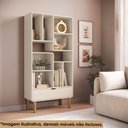 Ver imagem 4 de Estante Livreiro 1 Gaveta 180x90 Cm Pes Madeira Maciça 28107 Off White Artesano