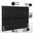 Ver imagem 3 de Kit Cabeceira Cama Box Casal King 195cm com Calçadeira Baú Dália W01 Linho Chumbo - Lyam Lyam Decor