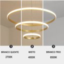 Ver mais imagens de Luminaria Lustre 3 em 1 Pendente Aneis Arco Ajustavel Led Infinito Perfil Regulavel Iluminaçao Ambie