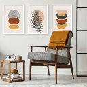 Ver imagem 2 de Kit 3 Quadros Abstratos Contemporâneos Boho 24x18cm:madeira Preta