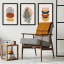 Ver imagem 1 de Kit 3 Quadros Abstratos Contemporâneos Boho 24x18cm:madeira Preta