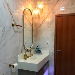 Espelho Oval com Moldura 80 x 50 cm - Cores - Dourado - 2