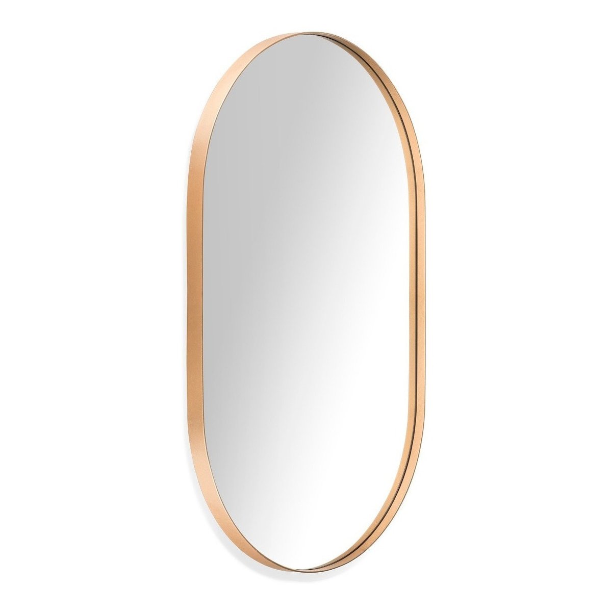 Espelho Oval com Moldura 80 x 50 cm - Cores - Dourado