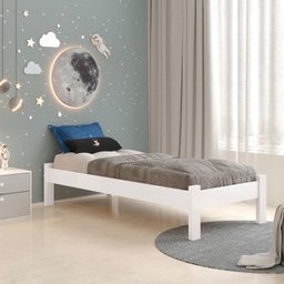 Cama Solteiro Turca New Madeira Maciça Cor Branco - 3