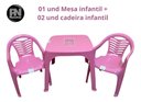 Ver imagem 2 de Mesa Infantil Rosa + 02 Cadeira Infantil Plasnorthon Kit