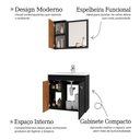 Ver imagem 3 de Conjunto para Banheiro Munique Ii Preto Fosco e Naturalle Ripado 3D com Design Moderno