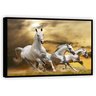 Quadro Decorativo Abstrato Animais Cavalos Cavalo Branco Tela em Canvas Filete Gg - 5