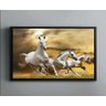 Quadro Decorativo Abstrato Animais Cavalos Cavalo Branco Tela em Canvas Filete Gg - 3