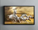 Ver imagem 3 de Quadro Decorativo Abstrato Animais Cavalos Cavalo Branco Tela em Canvas Filete Gg