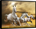 Ver imagem 1 de Quadro Decorativo Abstrato Animais Cavalos Cavalo Branco Tela em Canvas Filete Gg