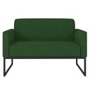 Ver imagem 6 de Poltrona Namoradeira 2 Lugares Base Industrial Preta Maressa S23 Suede Verde - Ibiza