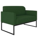 Ver imagem 1 de Poltrona Namoradeira 2 Lugares Base Industrial Preta Maressa S23 Suede Verde - Ibiza